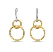 14kt Two-Tone Gold Diamond Circle Earrings