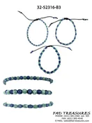 Beaded Blue & Green Bracelet Set