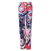 Fashionable elastic waist printed loose fitting pants