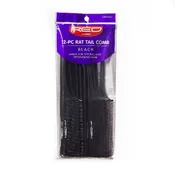12-PC RAT TAIL COMB BLACK (6 PCS)