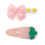 2pc Hair Clip Set – Bow & Garden