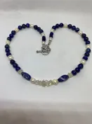 #26 Lapis Lazuli, Herkimer Diamond, and Pearl Necklace