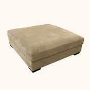 Barbados Tan oversized plush ottoman