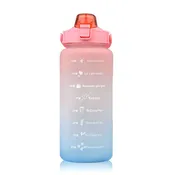 2L Sports Bottle - Cool Gradient Colors w/ Consumption Time Scale