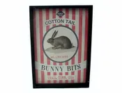 Framed Feedsack Bunny Bits Rabbit Food
