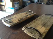 1/3 Bourbon Barrel Head Serving Tray