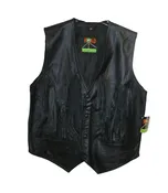 Men Black Vest Genuine Soft Leather Front and Back Fringes Vest Handmade