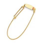 14K 2T Adjustable Guadalupe ID Baby Bracelet