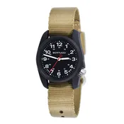 Bertucci A-1R Field Comfort Men's Khaki Nylon Band Black Quartz Dial Watch - 10502