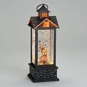 11.75"H LED Swirl House Lantern with Pumpkins
