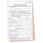 3-Part Auto Dealer Odometer Disclosure Statements Forms (Package of 100)