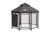 All Black Pet Gazebo® Dog Kennel & Exercise Pen with Canopy – 4ft.