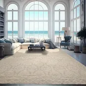 10'3'' x 14' Hand Knotted 100% Wool Turkish Oushak Transitional Area Rug Gray