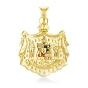14K Hawaiian Coat of Arms Pendant 36mm