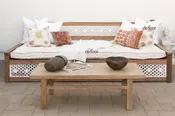 108" Long Reclaimed Teak Jali Daybed Sofa