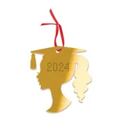 2026 Mirrored Gold Girl Graduate Personalized Ornament #ACOR-PERS-FGRAD26-MRGD