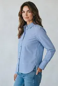 0039 ITALY STRIPE BLOUSE - LIGHT BLUE