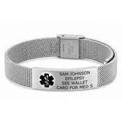 Adjustable Stainless Steel Mesh Medical ID Band