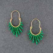 14K Gold Filled Horseshoe Green Onyx Earrings