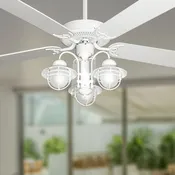 52" Beachfront Nautical Ceiling Fan with Light by Gulf Coast Fans - Pure White