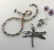 Claireworks / ART STUDIO — Winsome Combination: Lovely to Look At Necklace/Earrings and Dragonfly Pendant