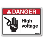 Danger: High Voltage Safety Label – ANSI Style