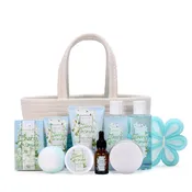 11 Pcs Jasmine Scented Women Bath Set Gift Basket