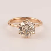 14KRG Round Diamond 2.31ct Solitaire Engagement Ring