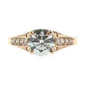 0.15ct Custom Scroll Design Solitaire Diamond Ring Mounting in 18K Rose Gold