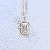 3 CT Emerald Cut Lab Grown Diamond Necklace