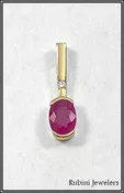 14Kt Gold Ruby and Diamond Pendant