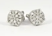 0.50 CTTW Cluster Diamond Custom Earrings