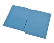 11 pt Blue Folders, Full Cut End Tab, Letter Size, Dual 1/2 Pockets Inside Front and Back (Box of 50)