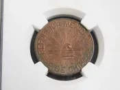 1915 Mexico 5c Chihuahua-Copper Liberty Cap! NGC-MS65 RB   (006)