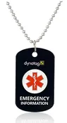 SuperAlert ID Pendant - Steel w. Chain and Lifetime Service.