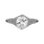 Antique 1.10 Carats Old European Cut Diamond Solitaire Engagement Ring