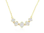 Diamond Clover Cluster Necklace