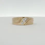 14K Yellow Gold Diamond Band Ring