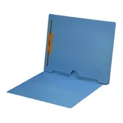 11 pt Blue Folders, Full Cut End Tab, Letter Size, Full Back Pocket, Fastener Pos #1 (Box of 50)
