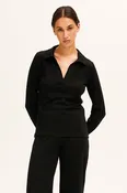 Andrea & Joen Mia Wool Polo Top Jet