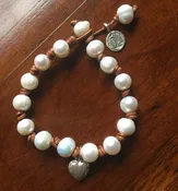 Medium Pearl Lei Heart Bracelet