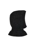 Balaclava In Alpaca And Yak Wool Blend (Black/Mink Brown)