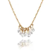 Diamond Briolette Cluster Necklace