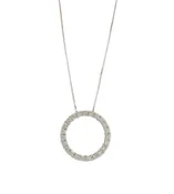 14k White Gold Open Circle Pendant