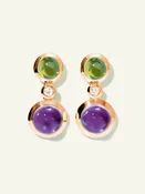 BOUTON 2 Cabochons Ohrringe in 'Aurora' mit Diamanten