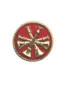 4 Bugles (Deputy Chief) in 3/4" Red Round Disc