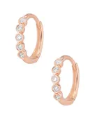 FIVE DIAMONDS HUGGIE EARRINGS