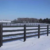 4-Rail Black Fence