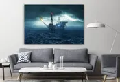 Oil Rig Drilling Platform Offshore Platform Canvas Print Wall
