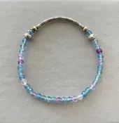 AAA Natural Purple Blue Green Fluorite Gemstone Bracelet 4mm